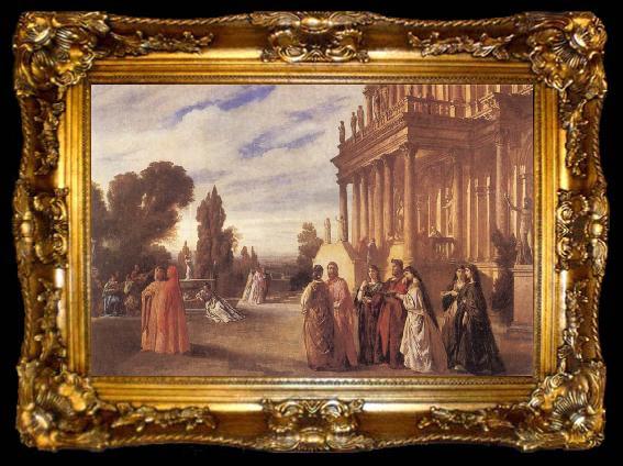 framed  Anselm Feuerbach The Garden of Ariosto, ta009-2